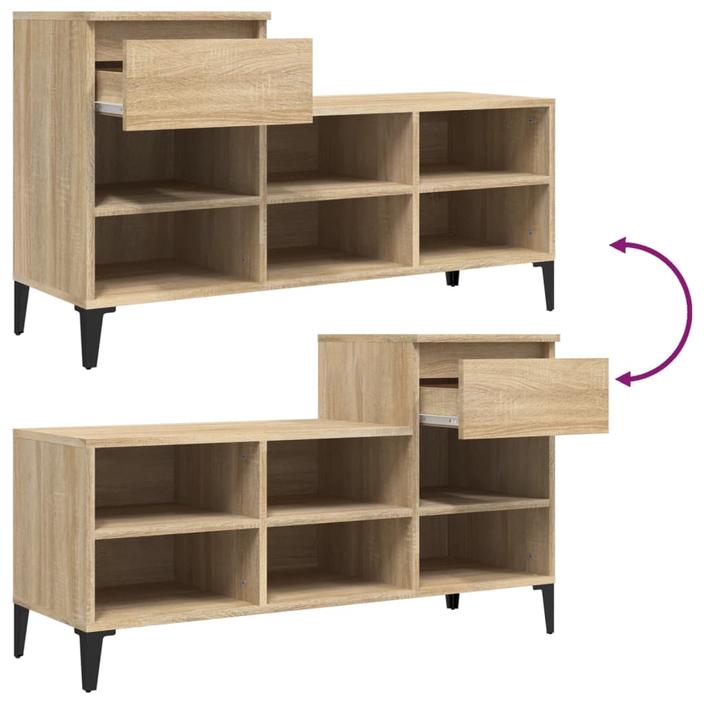 Shoe cabinet, oak color, 102x36x60cm, treated wood