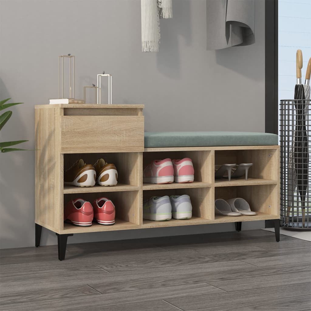 Shoe cabinet, oak color, 102x36x60cm, treated wood