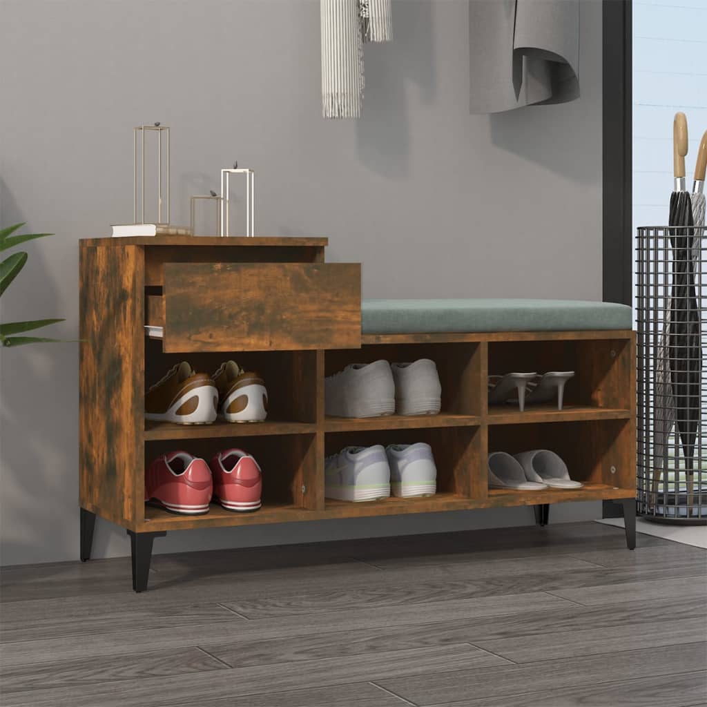 Shoe cabinet, smoky oak, 102x36x60cm, engineered wood
