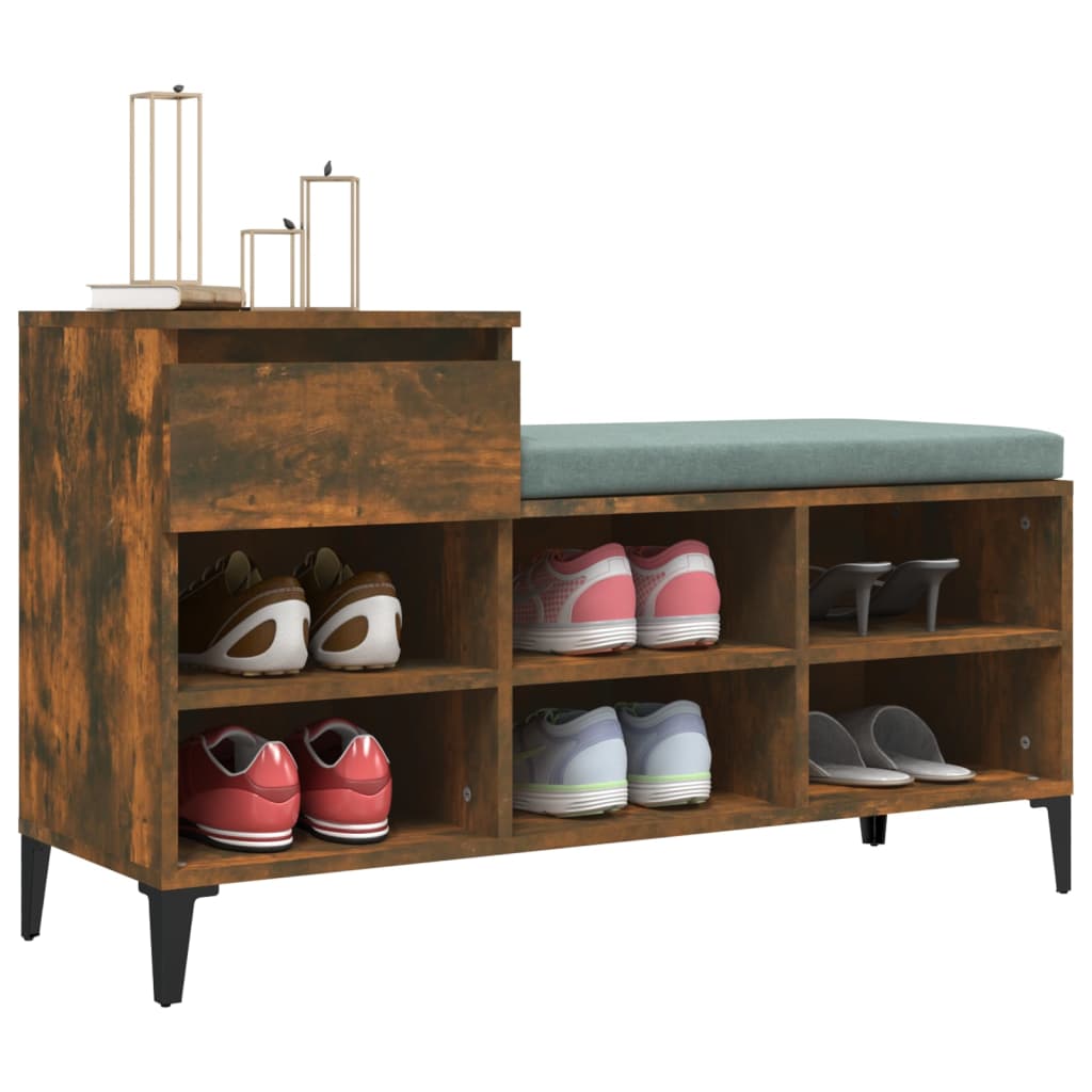Shoe cabinet, smoky oak, 102x36x60cm, engineered wood