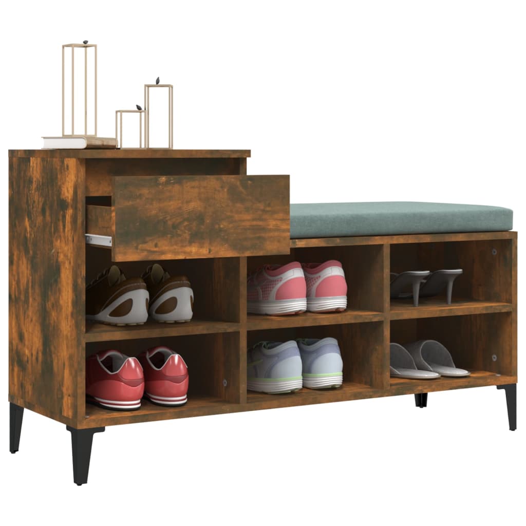 Shoe cabinet, smoky oak, 102x36x60cm, engineered wood