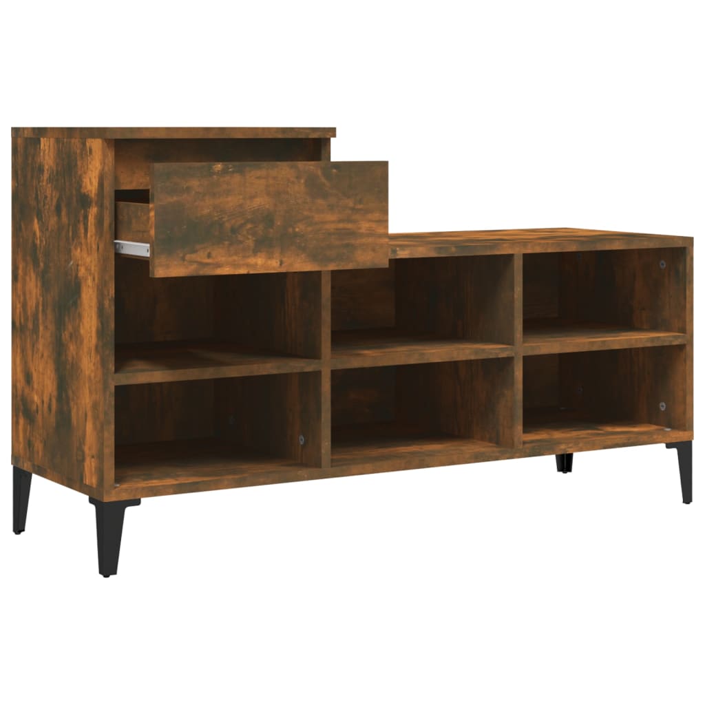 Shoe cabinet, smoky oak, 102x36x60cm, engineered wood