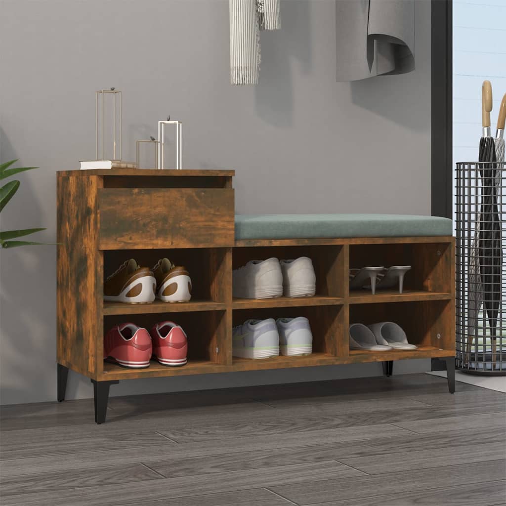 Shoe cabinet, smoky oak, 102x36x60cm, engineered wood