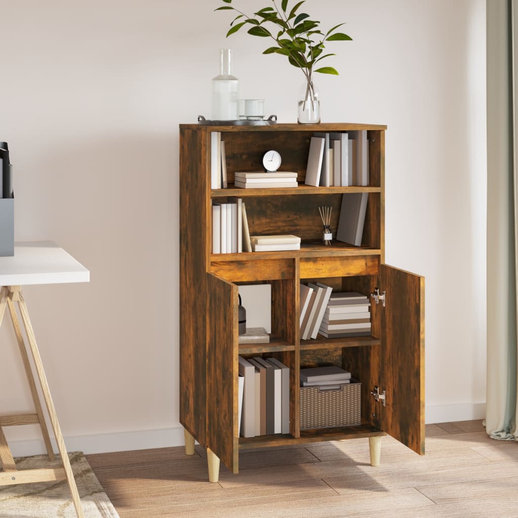 Chest of drawers, smoked oak colour, 60x36x110cm, engineered wood