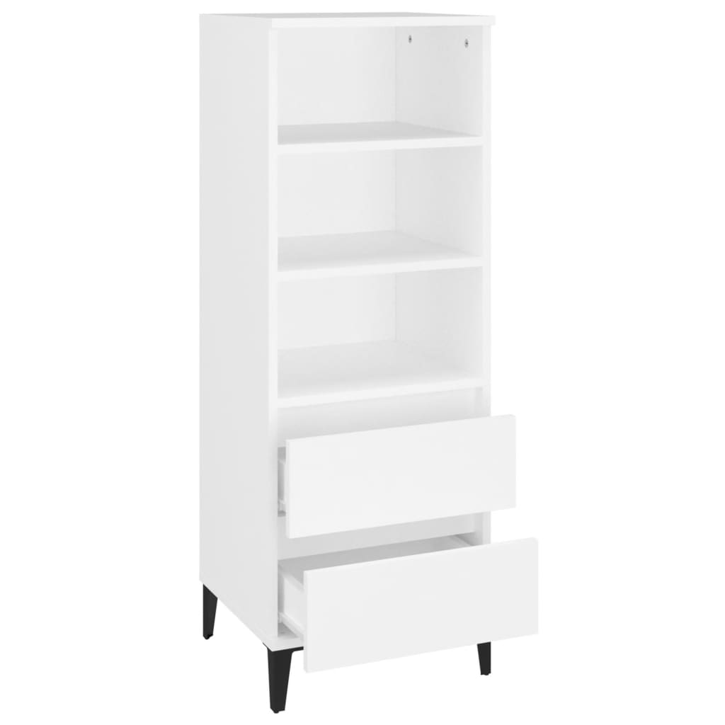 Chest of drawers, white, 40x36x110cm, engineered wood