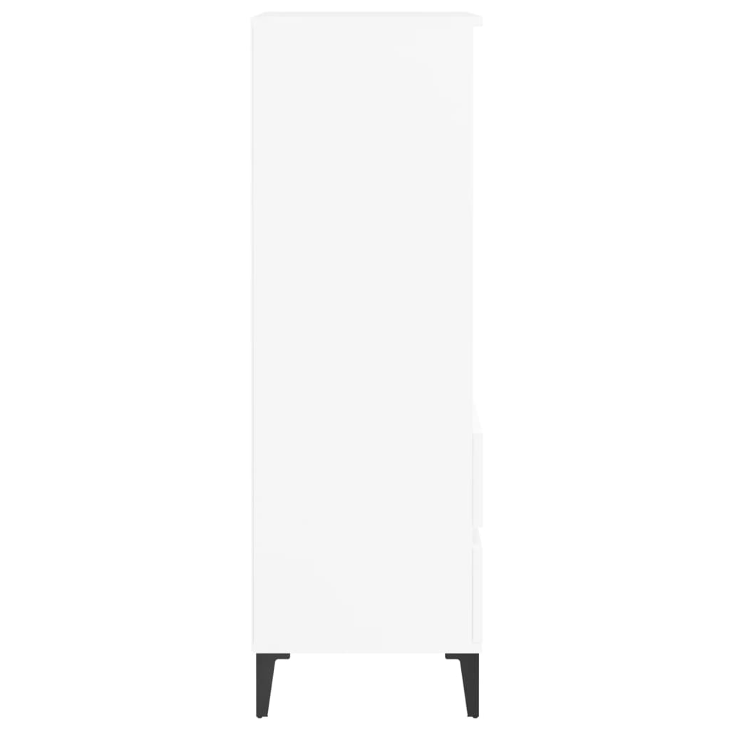 Chest of drawers, white, 40x36x110cm, engineered wood