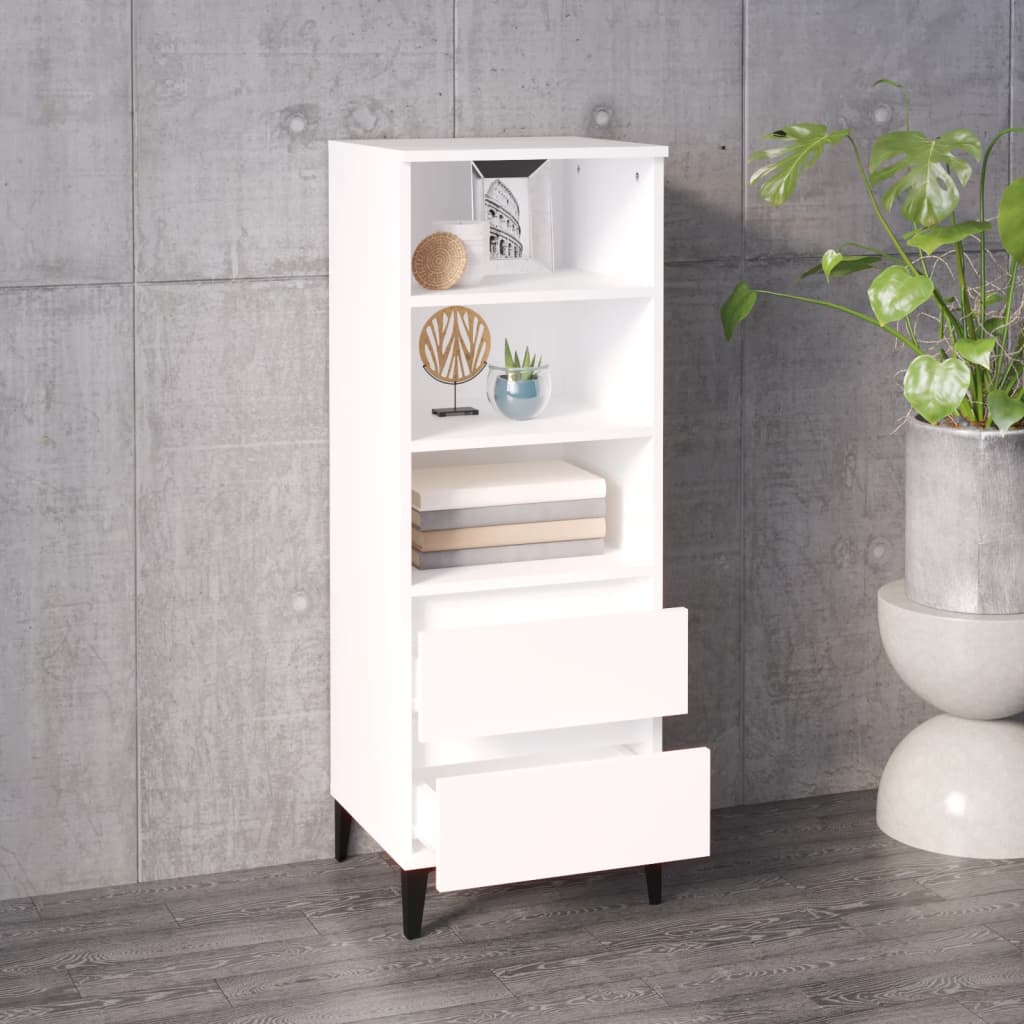 Chest of drawers, white, 40x36x110cm, engineered wood
