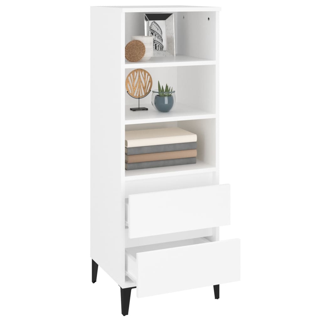 Chest of drawers, white, 40x36x110cm, engineered wood