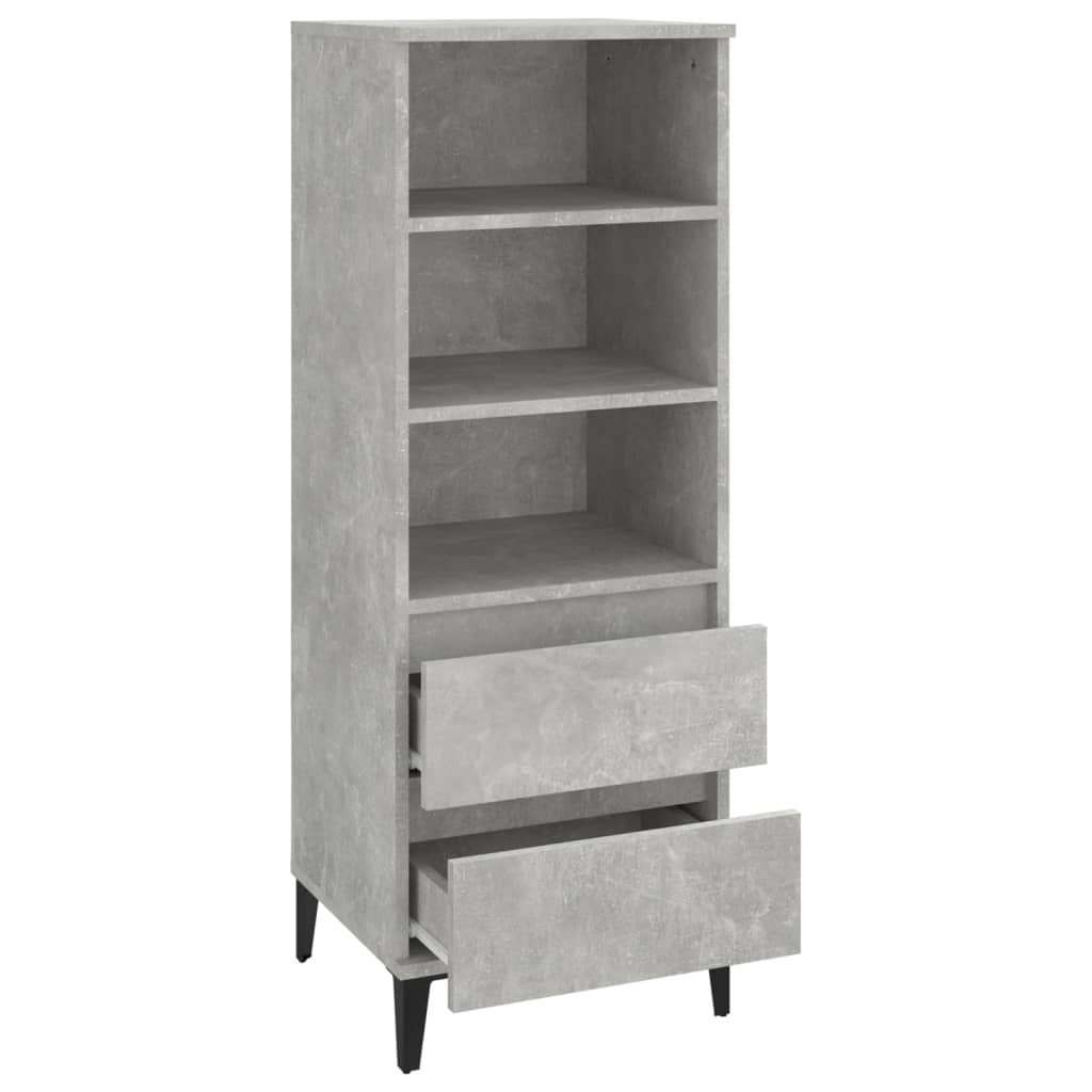 Chest of drawers, concrete grey, 40x36x110cm, engineered wood
