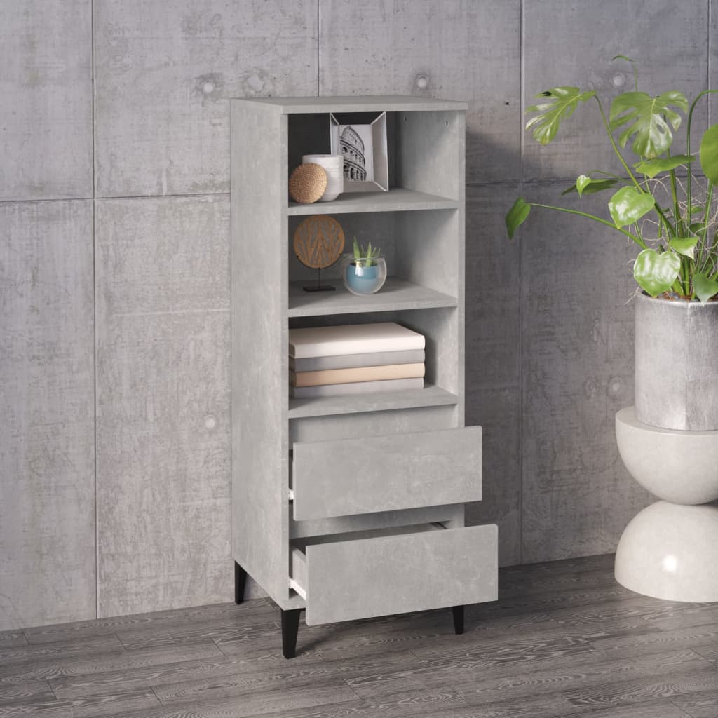 Chest of drawers, concrete grey, 40x36x110cm, engineered wood