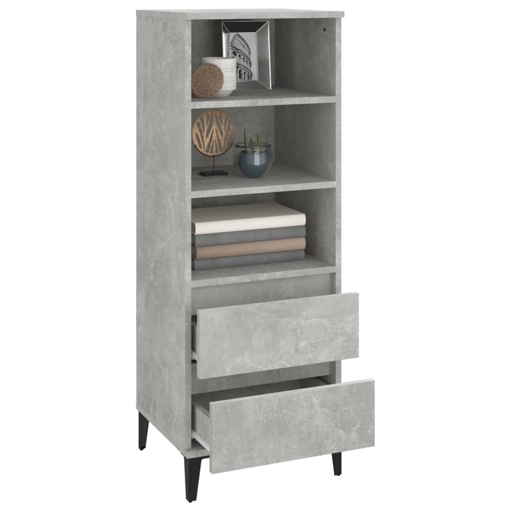 Chest of drawers, concrete grey, 40x36x110cm, engineered wood