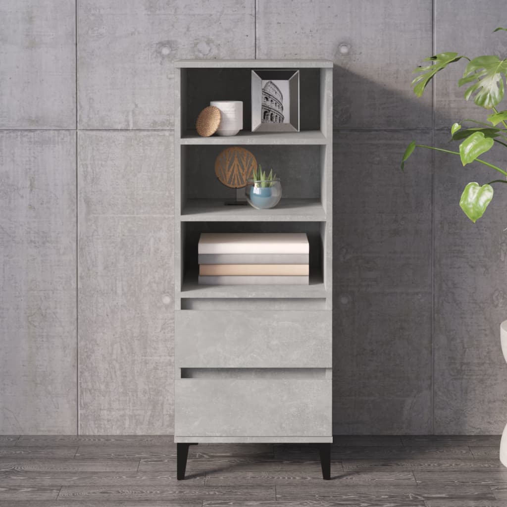 Chest of drawers, concrete grey, 40x36x110cm, engineered wood