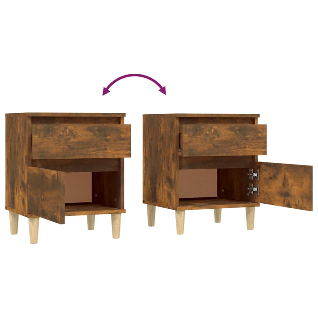 Bedside tables, 2 pcs., smoky oak, 40x35x50cm
