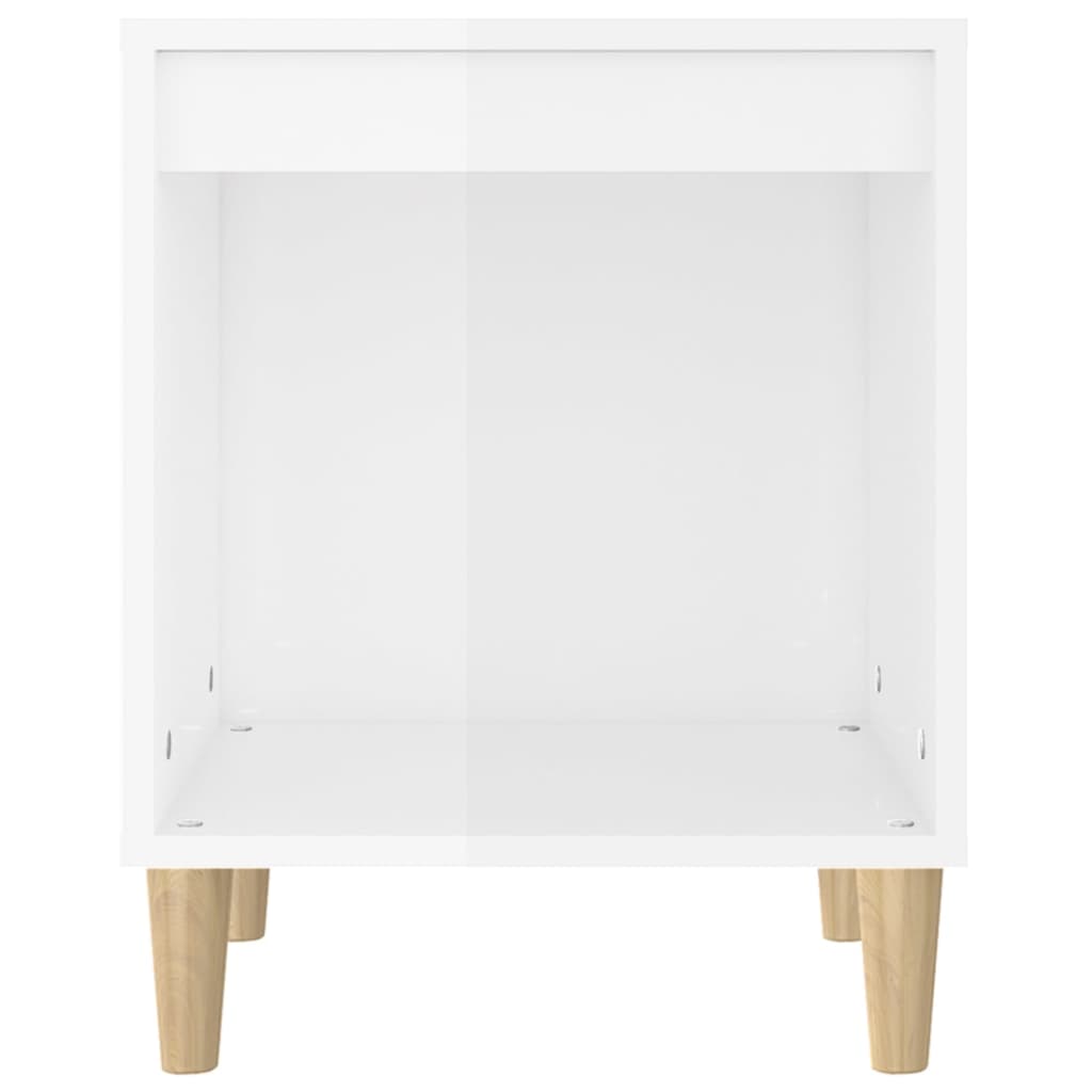 Nightstand, white, 40x35x50cm, engineered wood, high-gloss