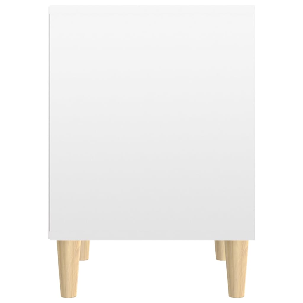 Nightstand, white, 40x35x50cm, engineered wood, high-gloss