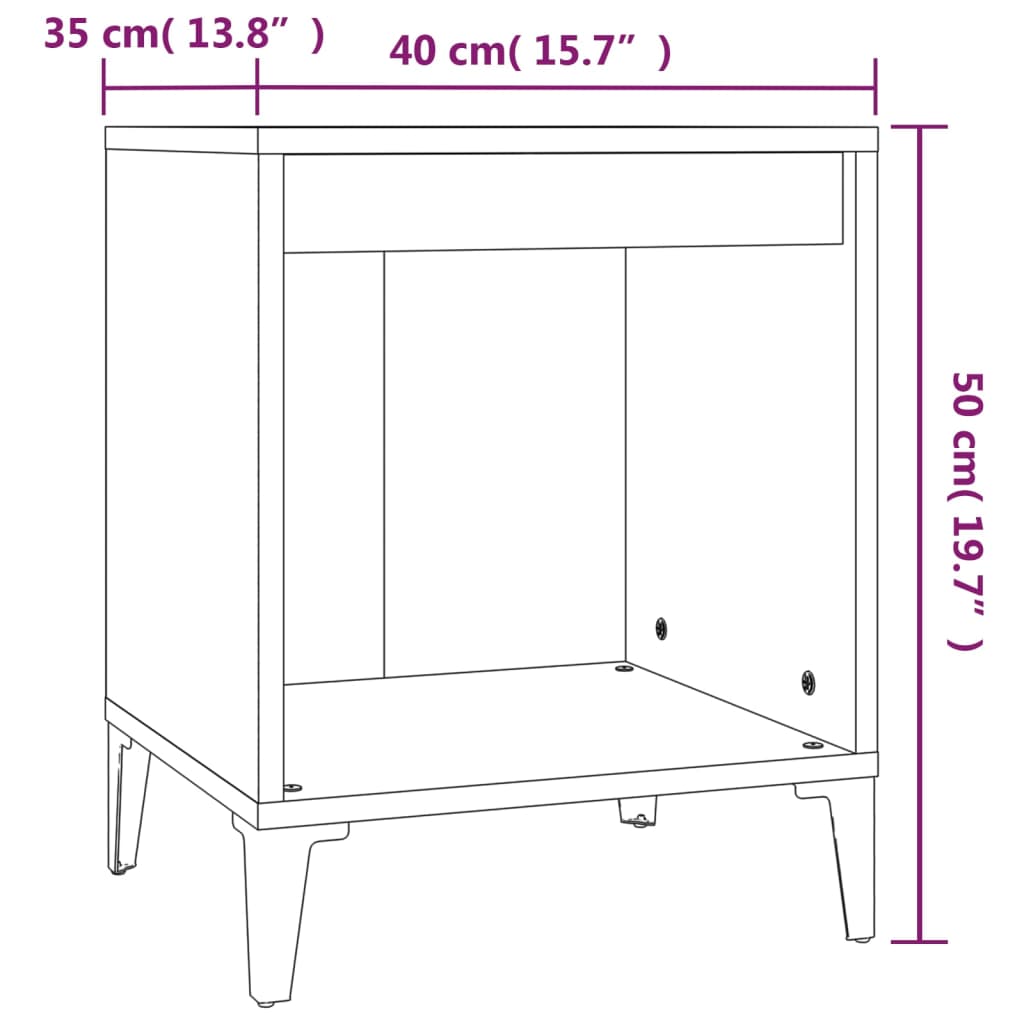Bedside table, Sonoma oak, 40x35x50cm