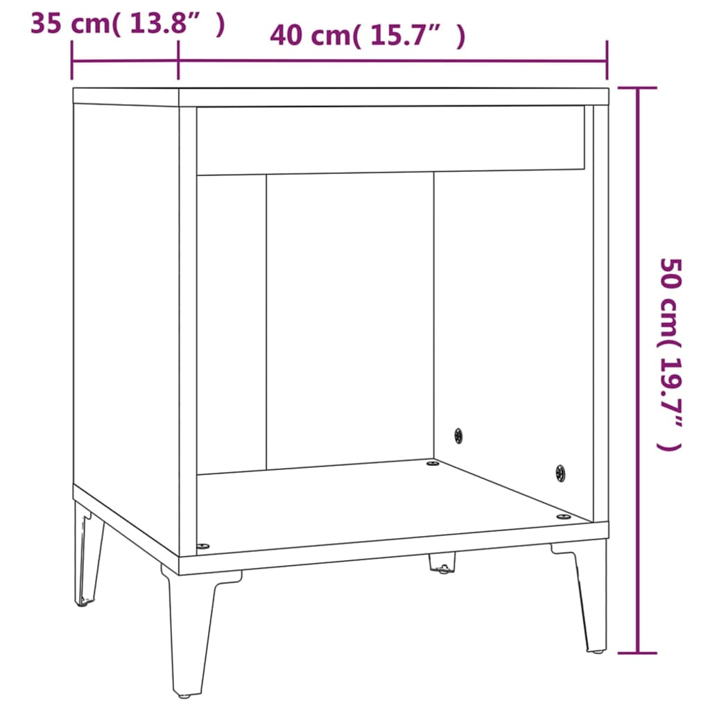 Bedside table, concrete grey, 40x35x50cm