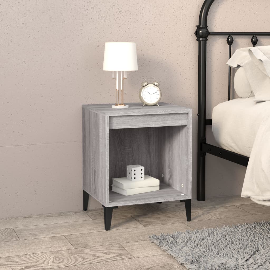 Bedside tables, 2 pcs., grey oak colour, 40x35x50cm