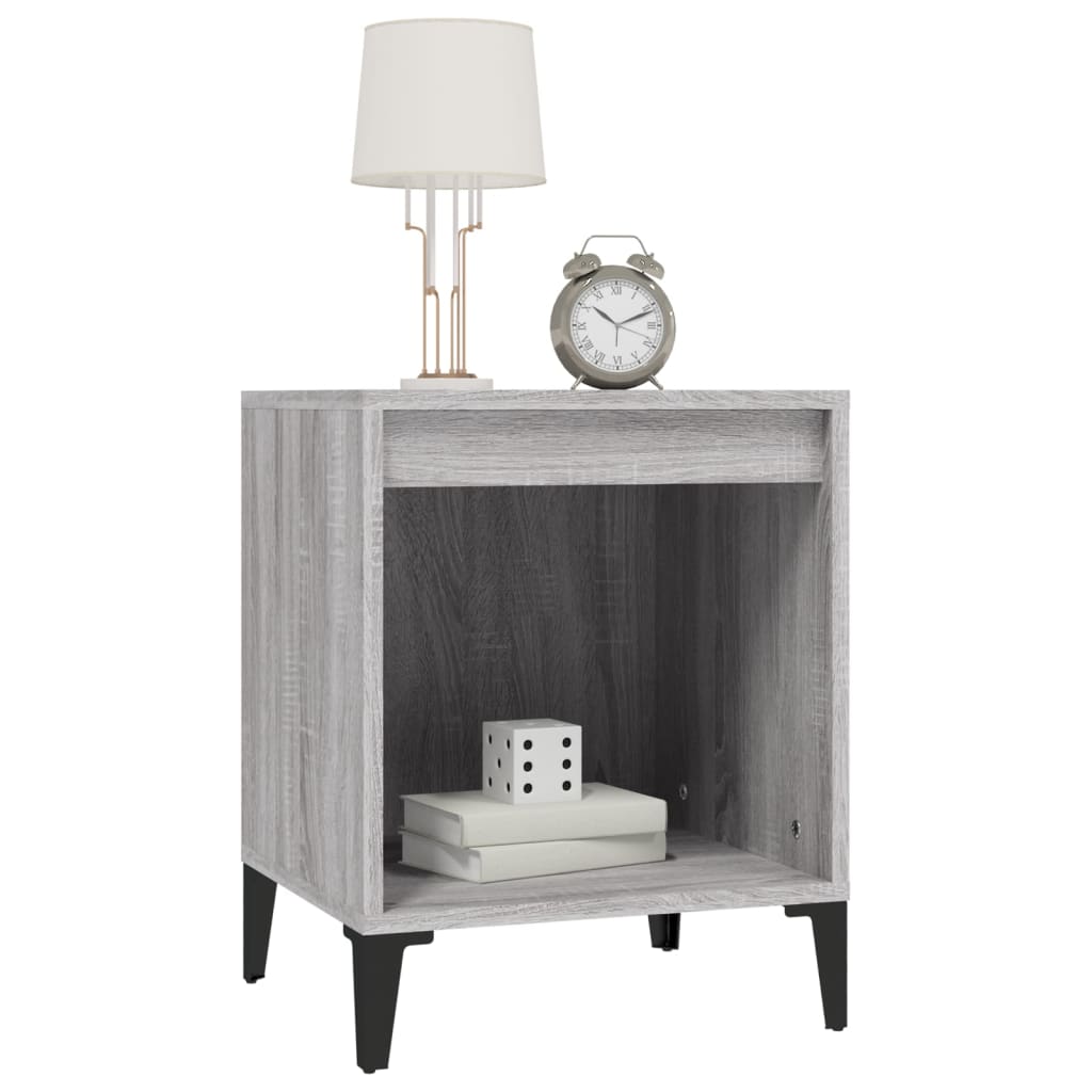 Bedside tables, 2 pcs., grey oak colour, 40x35x50cm
