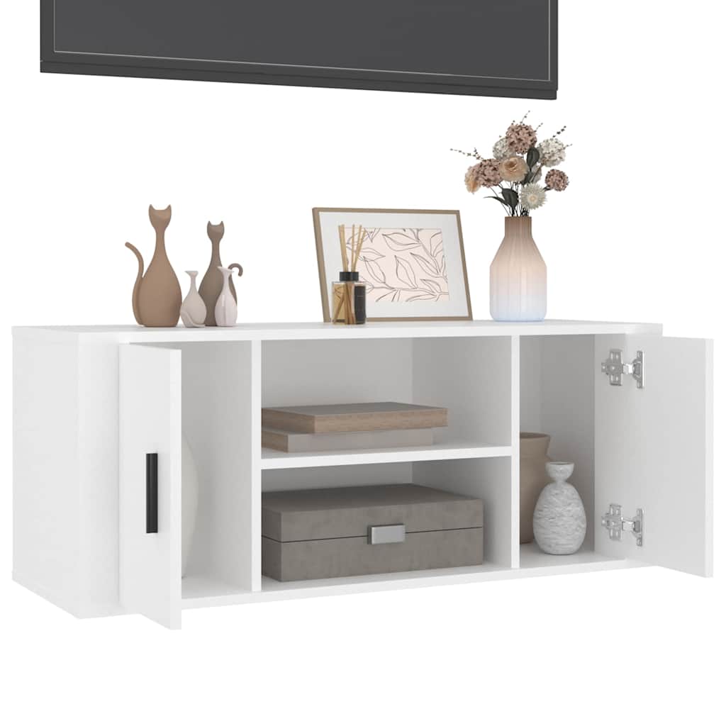 TV stand, white, 100x35x40cm, wood