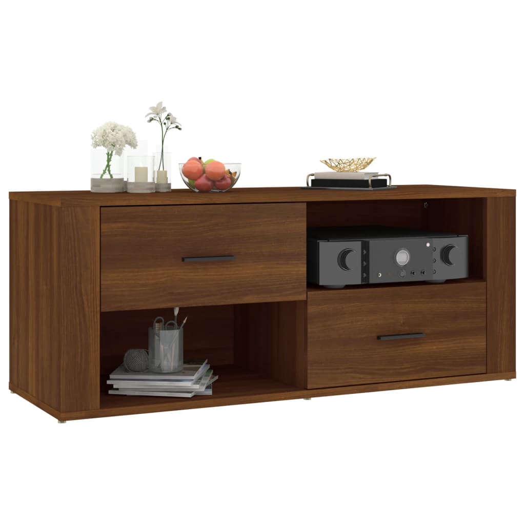 TV cabinet, brown oak, 100x35x40cm, wood