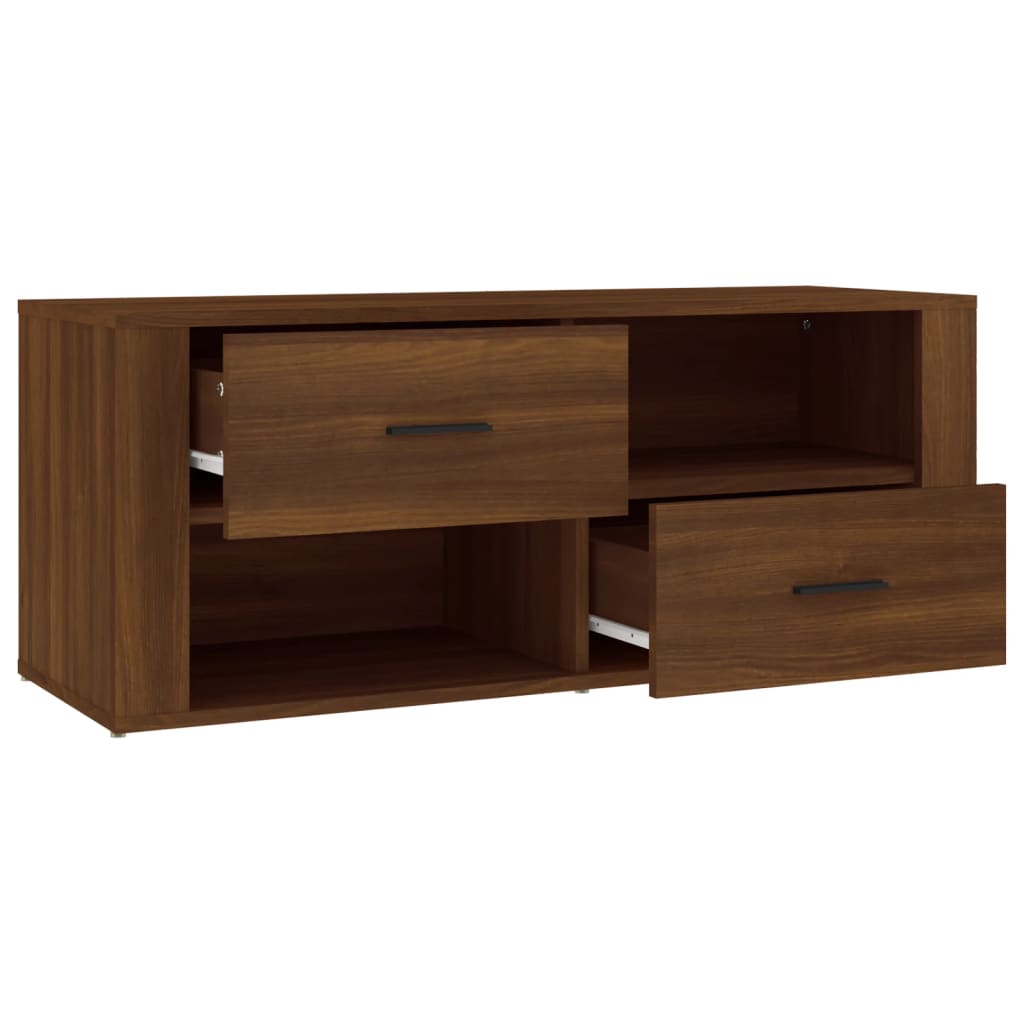 TV cabinet, brown oak, 100x35x40cm, wood