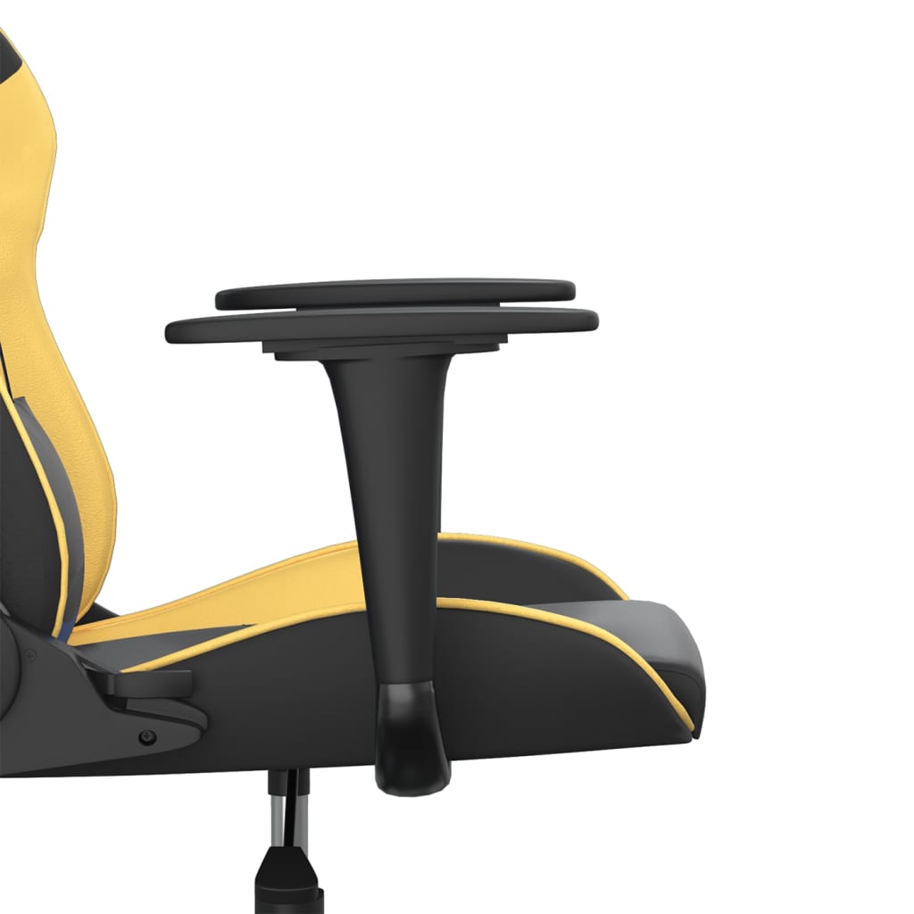 Žaidimų kėdė, juodos ir auksinės spalvos, dirbtinė oda (314364)