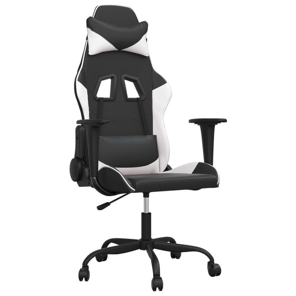 Žaidimų kėdė, juodos ir baltos spalvos, dirbtinė oda (314364)