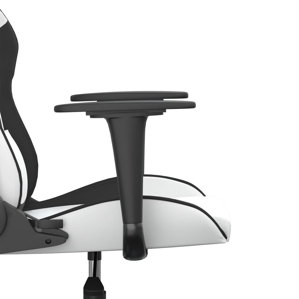 Žaidimų kėdė, baltos ir juodos spalvos, dirbtinė oda (314365)