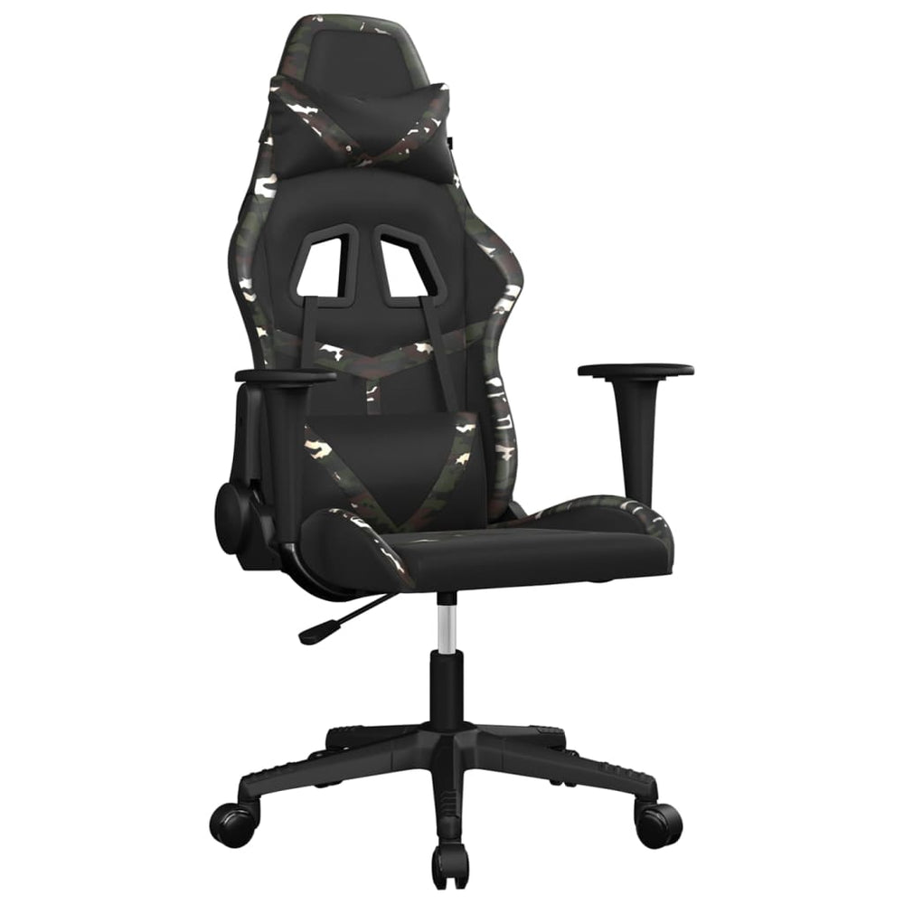 Žaidimų kėdė, juodos ir kamufliažinės spalvos, dirbtinė oda (314367)