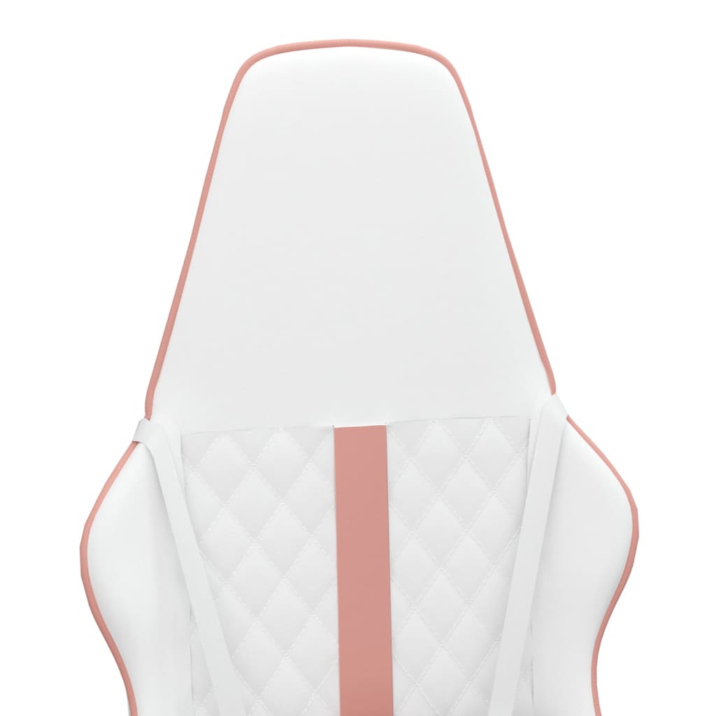 Žaidimų kėdė, baltos ir rožinės spalvos, dirbtinė oda (314379)