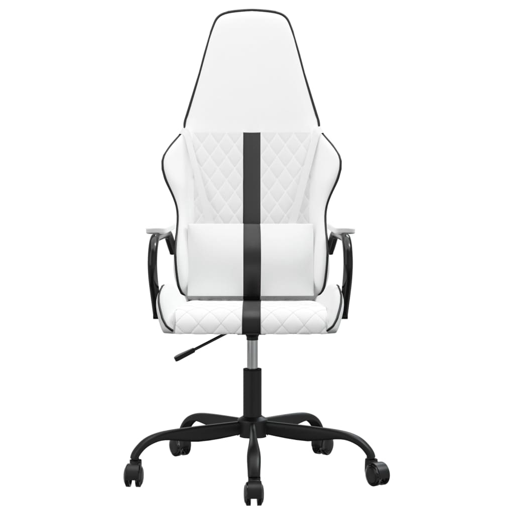 Žaidimų kėdė, baltos ir juodos spalvos, dirbtinė oda (314379)