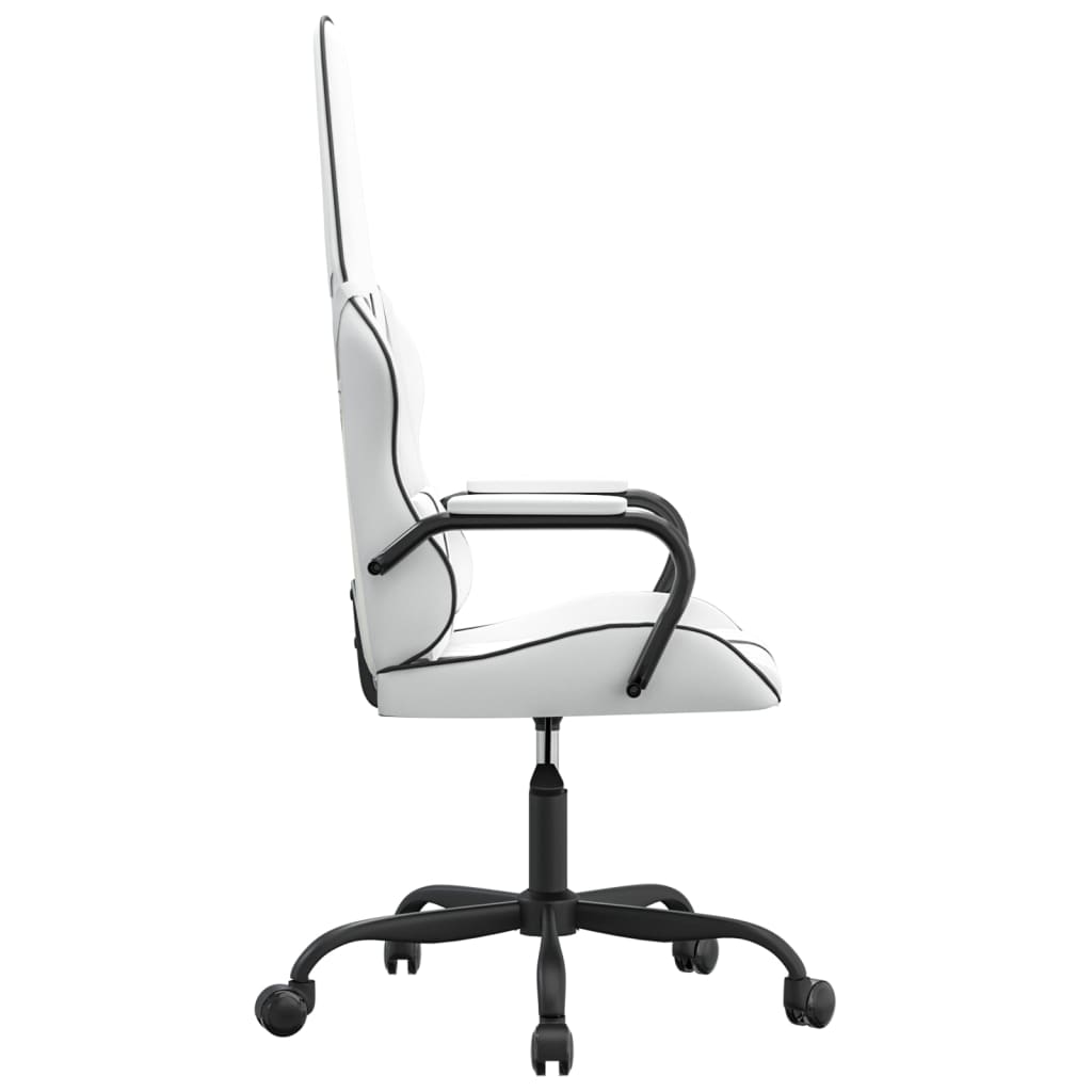 Žaidimų kėdė, baltos ir juodos spalvos, dirbtinė oda (314379)