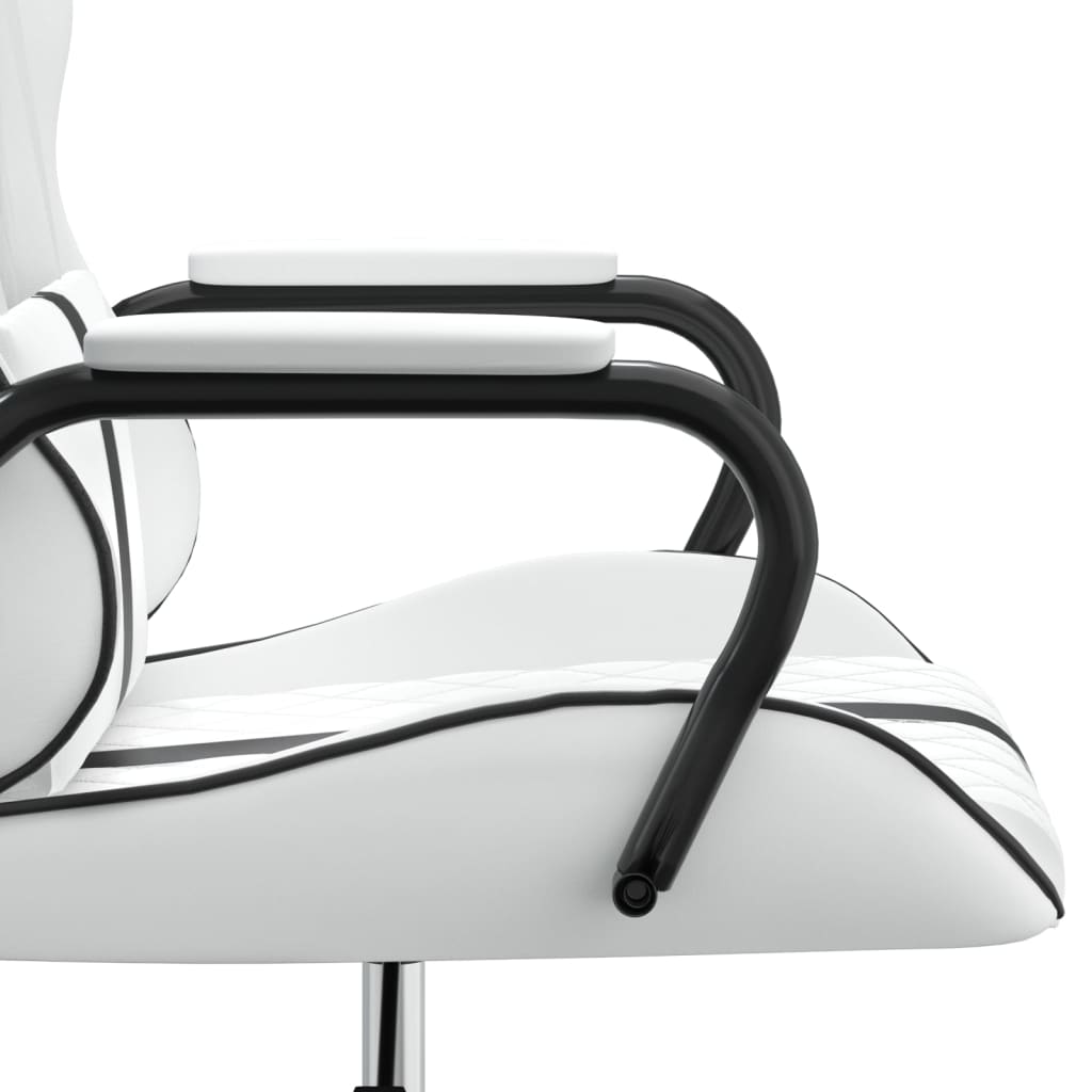 Žaidimų kėdė, baltos ir juodos spalvos, dirbtinė oda (314379)