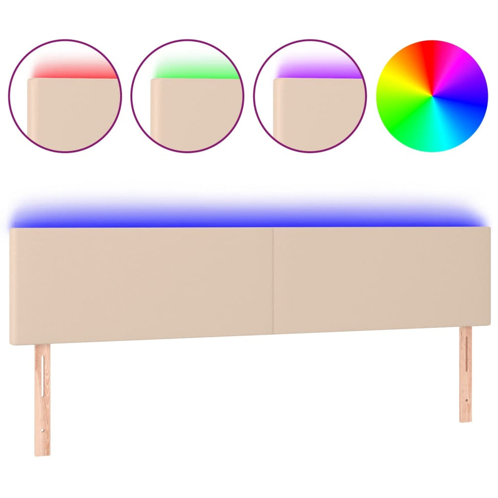 Headboard with LED, cappuccino, 200x5x78/88cm