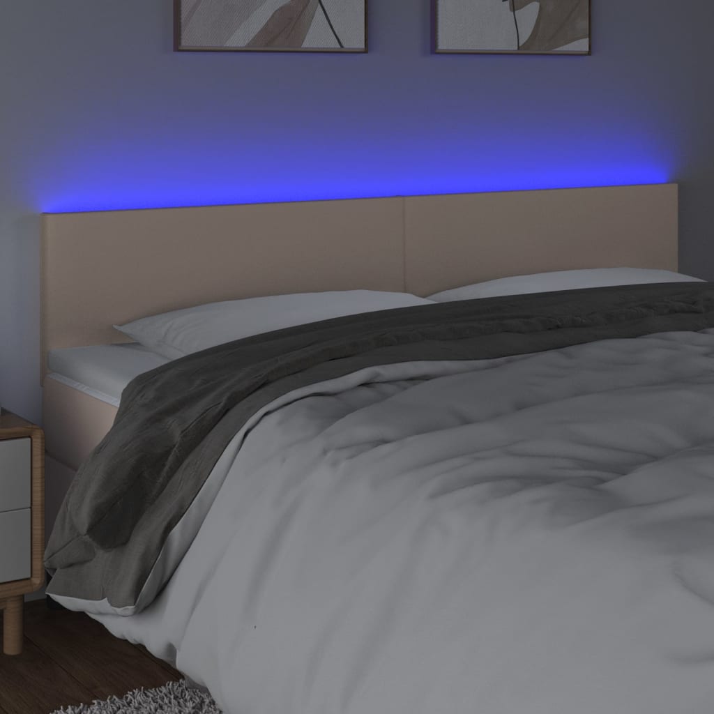 Headboard with LED, cappuccino, 200x5x78/88cm