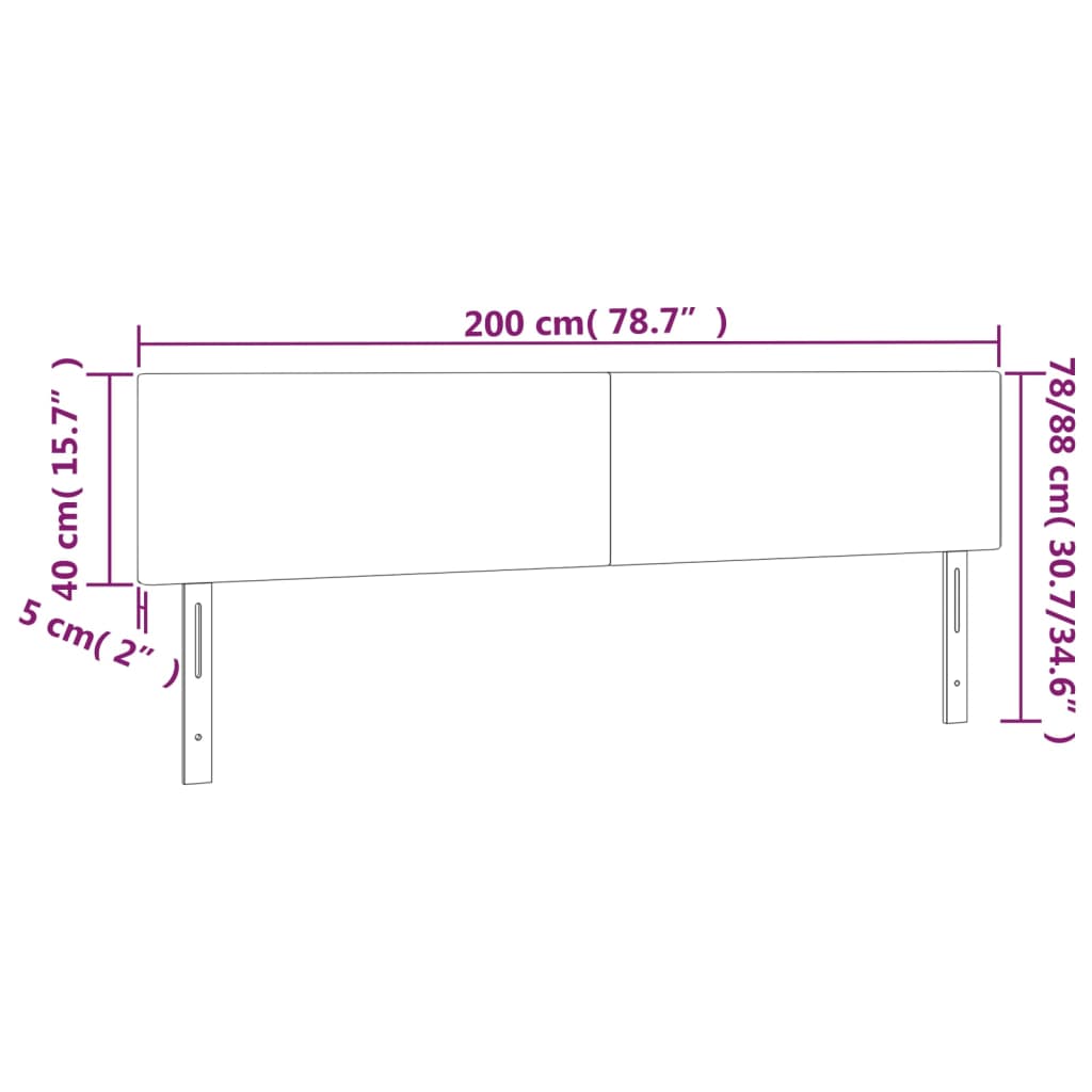 Headboard with LED, cappuccino, 200x5x78/88cm