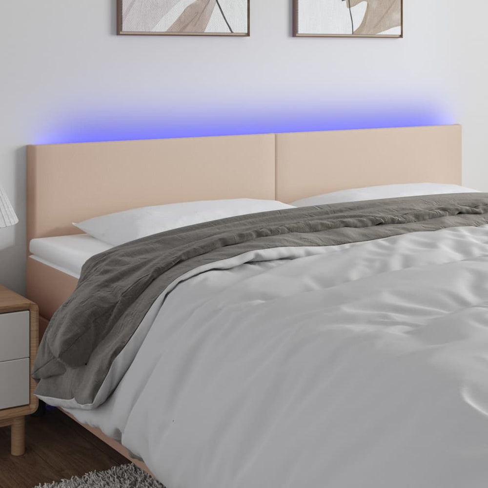 Headboard with LED, cappuccino, 200x5x78/88cm