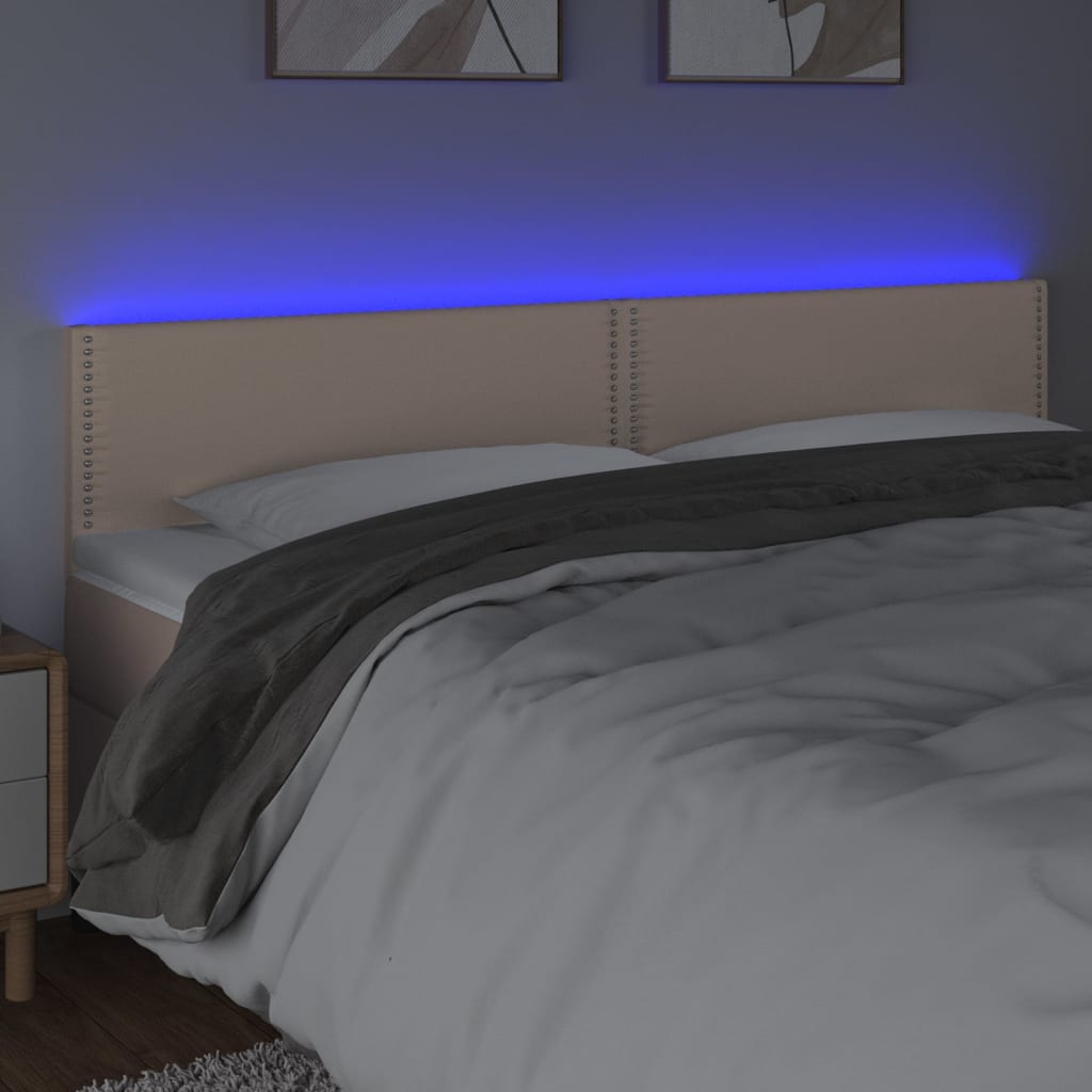 Galvūgalis su LED, kapučino spalvos, 180x5x78/88cm