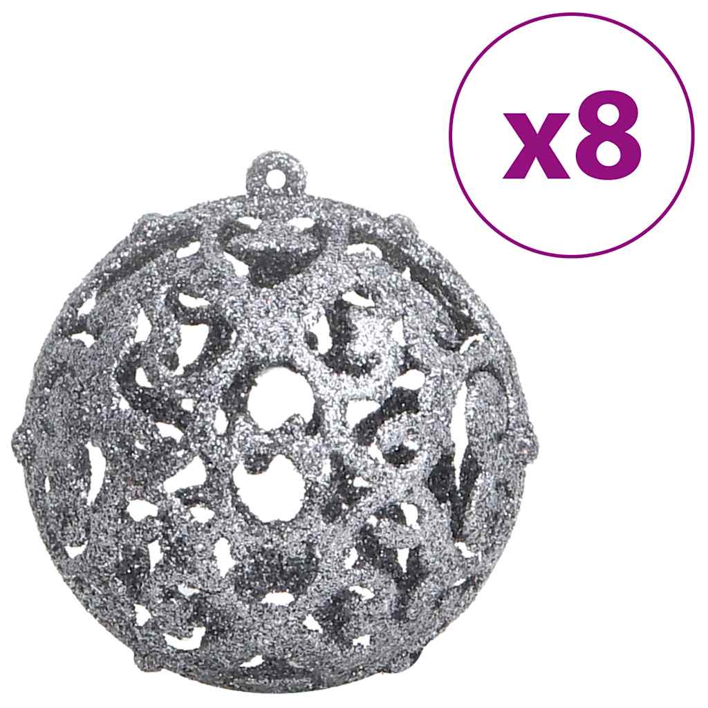 Kalėdiniai žaisliukai, 100vnt., mėlyni ir sabriniai, 3/4/6cm