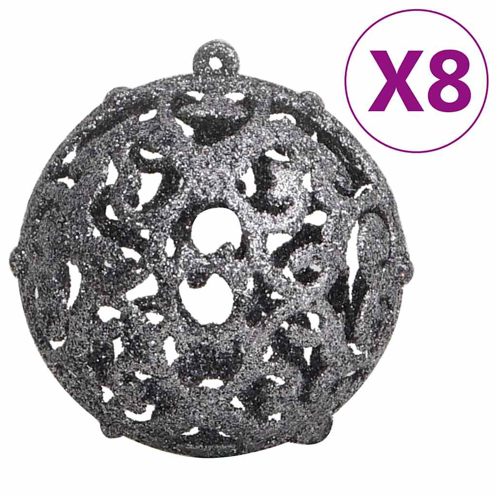 Christmas baubles, 111 pcs, white/grey, polystyrene