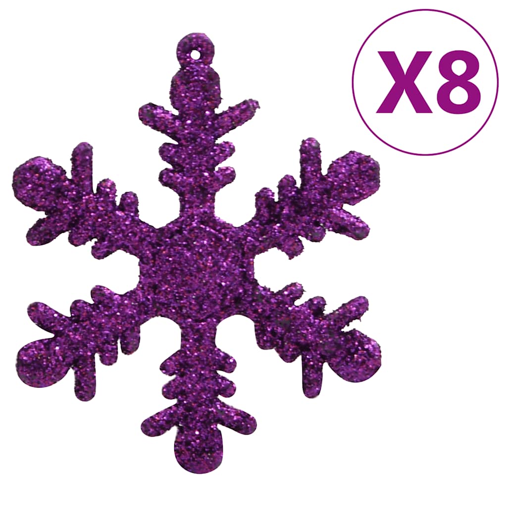 Kalėdinių žaisliukų rinkinys, 111vnt., violetinis, polistirenas