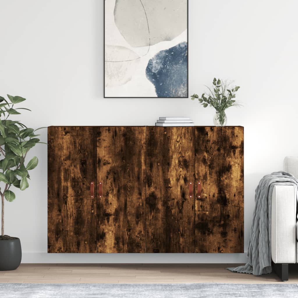 Wall-mounted cabinets, 2 pcs., smoke, 69.5x34x90cm