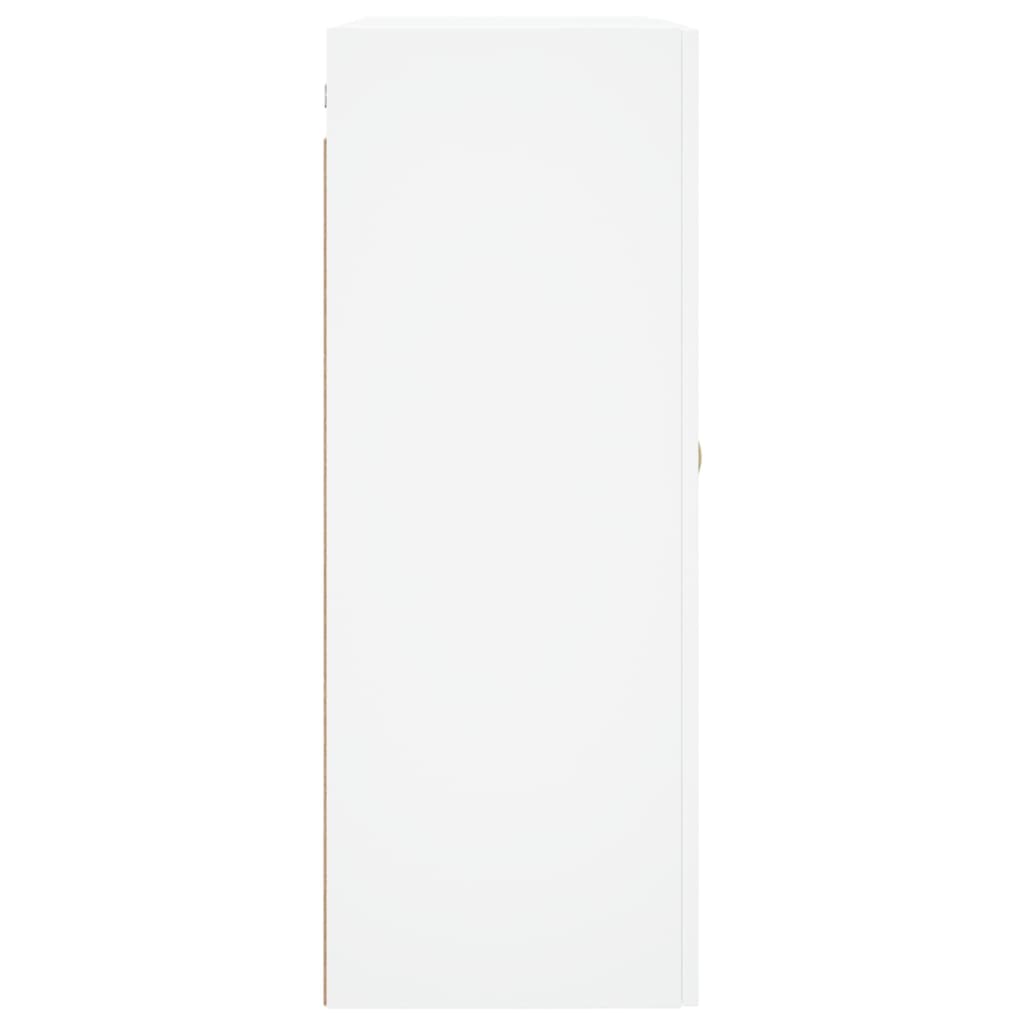 Prie sienos montuojamos spintelės, 2vnt., baltos, 69,5x34x90cm