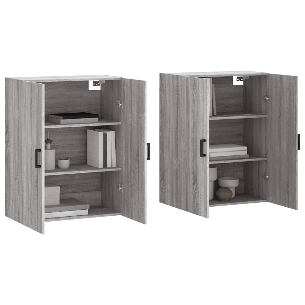 Wall cabinets, 2 pcs., grey, 69.5x34x90cm