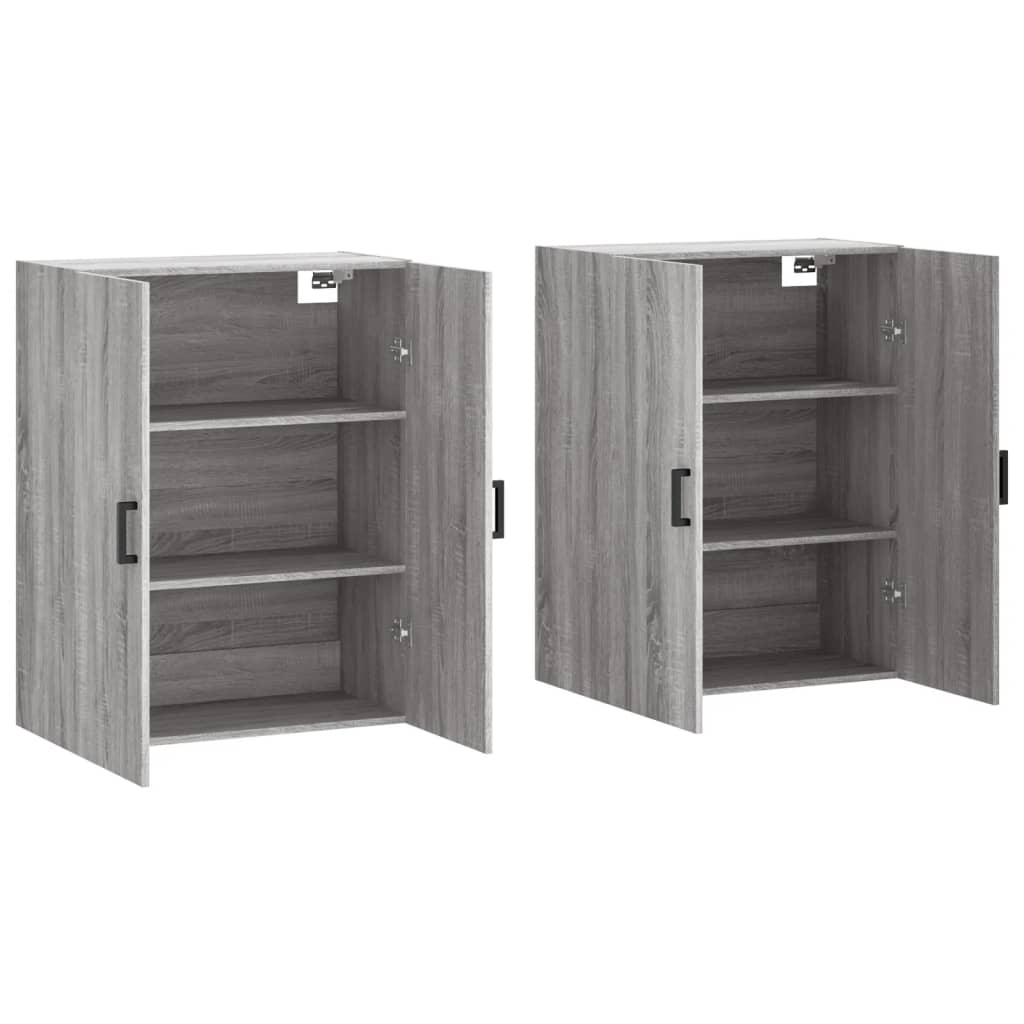 Wall cabinets, 2 pcs., grey, 69.5x34x90cm