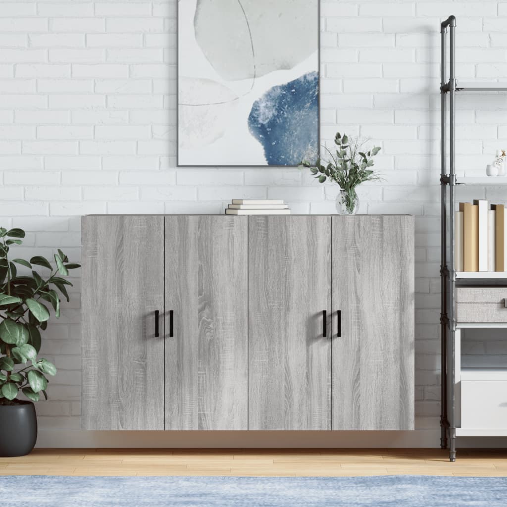 Wall cabinets, 2 pcs., grey, 69.5x34x90cm