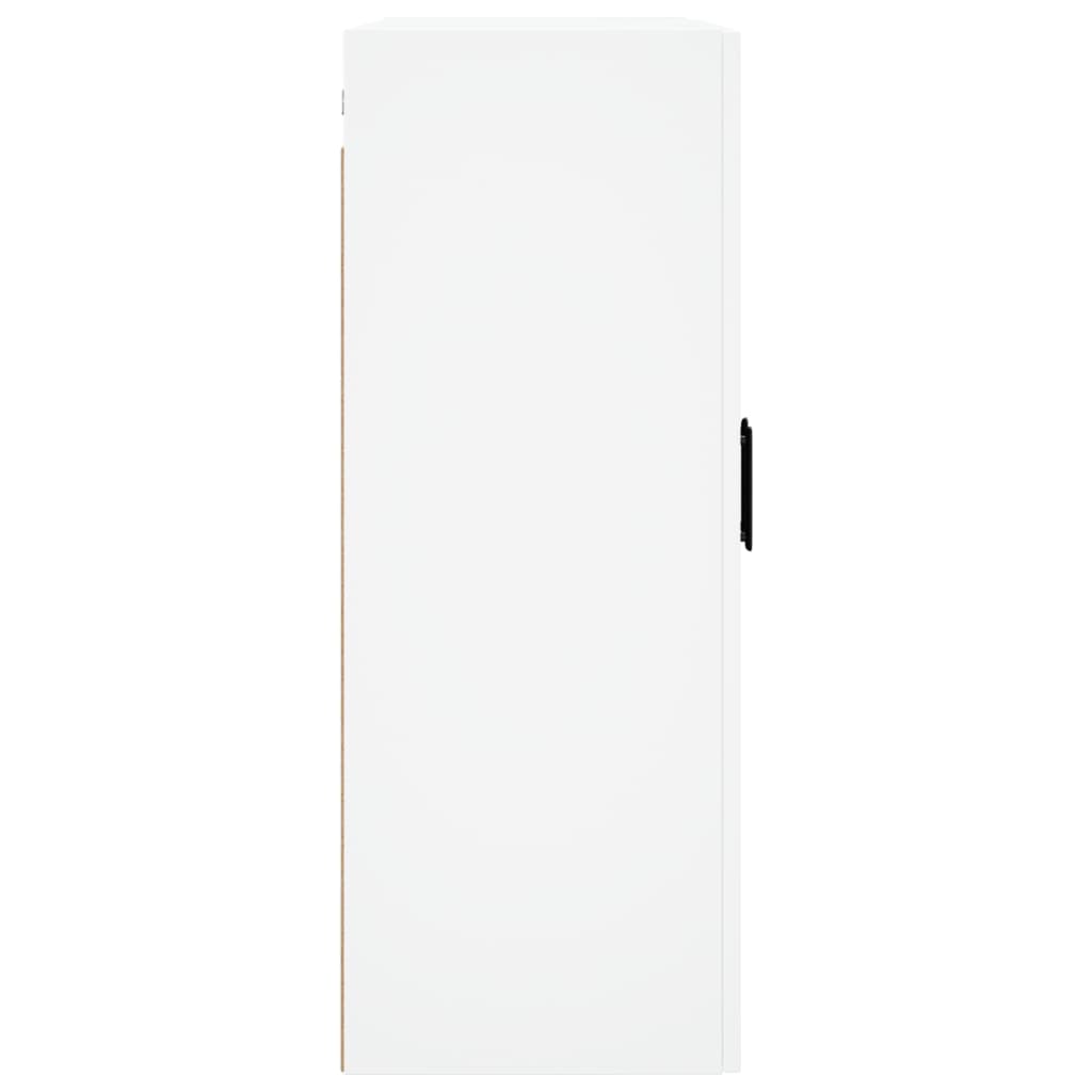 Prie sienos montuojamos spintelės, 2vnt., baltos, 69,5x34x90cm