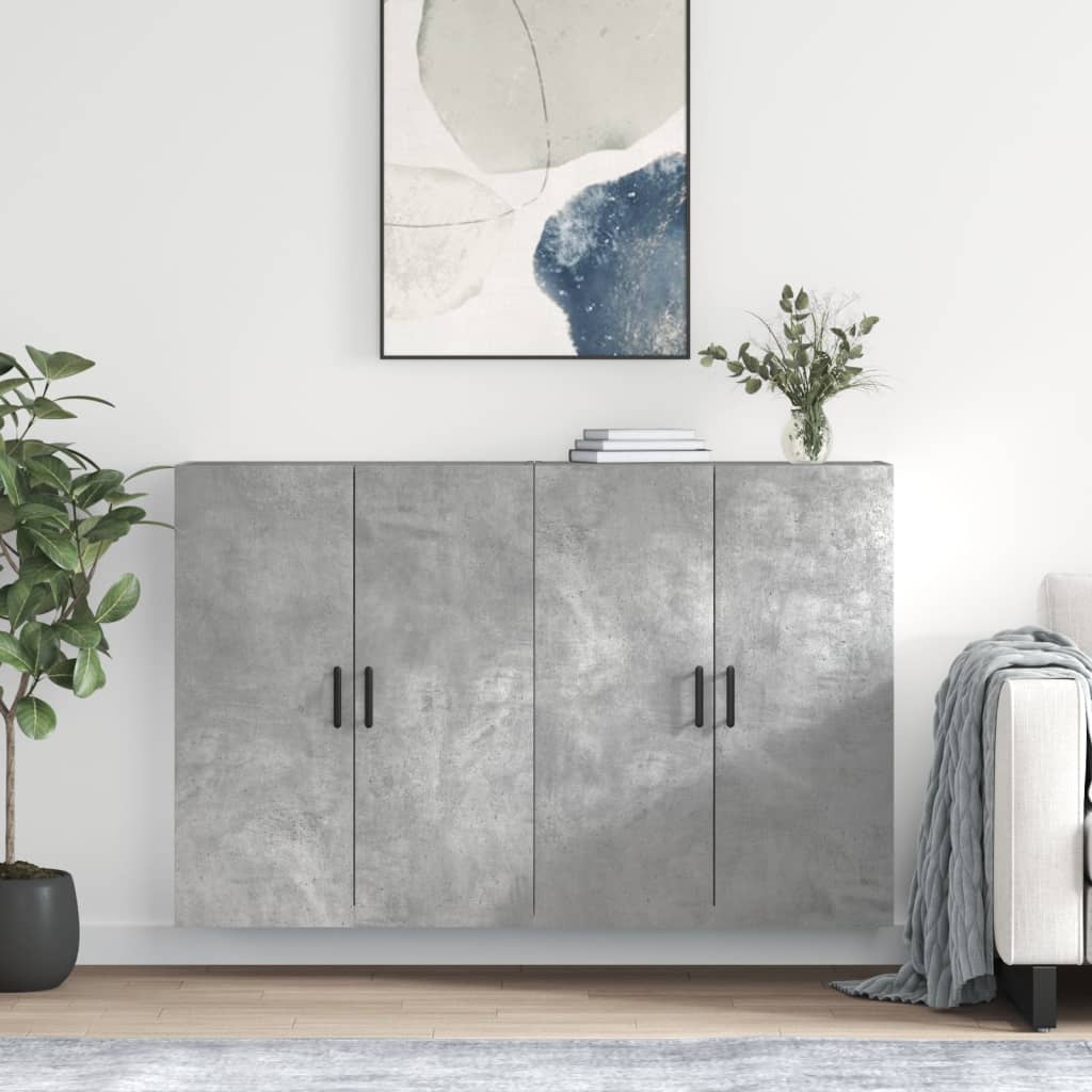 Prie sienos montuojamos spintelės, 2vnt., betono, 69,5x34x90cm