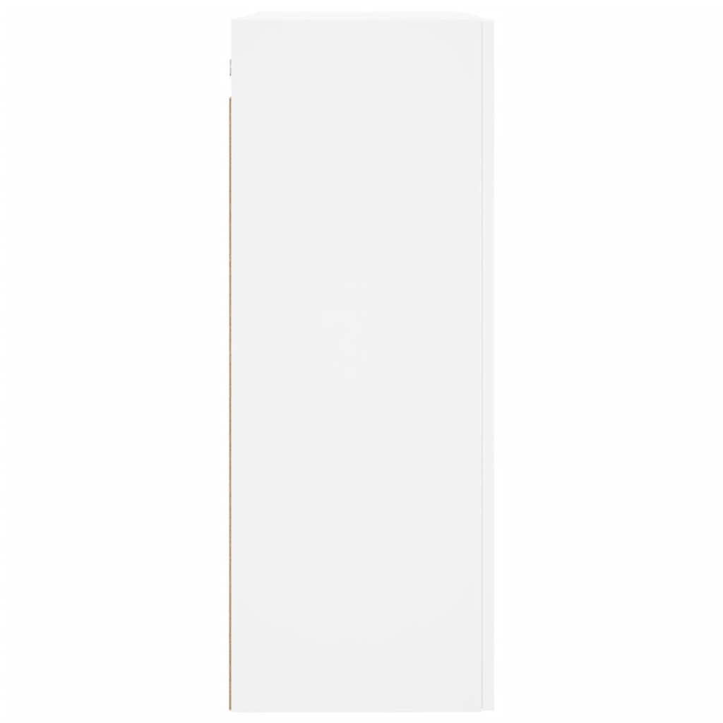 Prie sienos montuojamos spintelės, 2vnt., baltos, 69,5x34x90cm